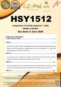 HSY1512 Assignment 3 PORTFOLIO &lpar;COMPLETE ANSWERS&rpar; Semester 1 2026 - DUE 8 June  2026
