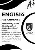ENG1514 ASSIGNMENT 2 2026 &ast;COMPLETE ANSWERS&ast; DUE DATE 10 JUNE 2026 &lpar;BEST ANSWERS FOR THIS ASSIGNMENT&rpar;