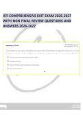 ATI COMPREHENSIVE EXIT EXAM 2026-2027 &NewLine;WITH NGN FINAL REVIEW QUESTIONS AND &NewLine;ANSWERS 2026-2027