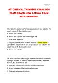 ATI CRITICAL THINKING EXAM 2026 &NewLine;EXAM BRAND NEW ACTUAL EXAM &NewLine;WITH ANSWERS&period;