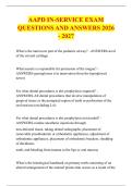 AAPD IN-SERVICE EXAM &NewLine;QUESTIONS AND ANSWERS 2026 - 2027 