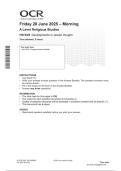 OCR A Level June 2025 Religious Studies H573 05 Question Paper