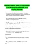 Lead Abatement Supervisor Complete &NewLine;Exam Study Questions with 100&percnt; &NewLine;Correct Answers 