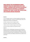 NACE CARE OF THE CHILDBEARING FAMILY COMPLETE PRACTICE QUESTIONS WITH 100&percnt; CORRECT ANSWERS AND DETAILED RATIONALES &vert; COMPREHENSIVE MATERNAL & NEWBORN NURSING TEST BANK &vert; EXAM PREP FOR RN&comma; BSN&comma; AND NURSING BRIDGE PROGRAMS