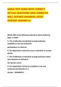 SABSA TEST EXAM WITH CORRECT &NewLine;ACTUAL QUESTIONS AND CORRECTLY &NewLine;WELL DEFINED ANSWERS LATEST &NewLine;ALREADY GRADED A&plus; 