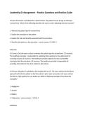 Leadership & Management &ndash; Practice Questions and Revision Guide