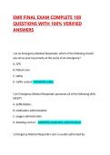 EMR FINAL EXAM COMPLETE 100 QUESTIONS WITH 100&percnt; VERIFIED ANSWERS