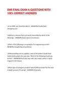 EMR FINAL EXAM A QUESTIONS WITH 100&percnt; CORRECT ANSWERS