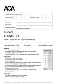 AQA A level chemistry paper 1 inorganic and physical chem&period;