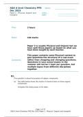 AQA A level Chemistry PPE Dec 2025 Paper 2 - Physical&comma; Organic and Inorganic&period;