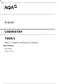 AQA A-level CHEMISTRY 7405-1 Paper 1 Inorganic and Physical Chemistry Mark scheme June 2024&period;