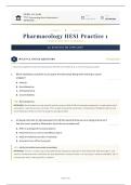 Pharmacology HESI Practice 1 Complete Examination 2026&sol;2027 Test Bank with Verified Answers and Detailed Rationales Grade A