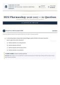HESI Pharmacology 2026&sol;2027 Comprehensive Examination Test Bank with Verified Answers and Detailed Rationales Grade A