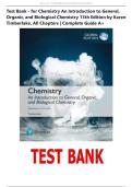 Test Bank - for Chemistry An Introduction to General&comma; Organic&comma; and Biological Chemistry 13th Edition by Karen Timberlake&comma; All Chapters &vert; Complete Guide A&plus;