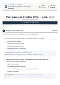 Pharmacology Practice HESI 2026&sol;2027 Examination Test Bank with Verified Answers and Detailed Rationales Grade A