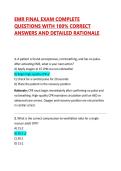 EMR FINAL EXAM COMPLETE QUESTIONS WITH 100&percnt; CORRECT ANSWERS AND DETAILED RATIONALE &NewLine;