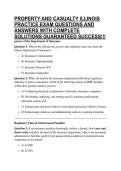PROPERTY AND CASUALTY ILLINOIS PRACTICE EXAM QUESTIONS AND ANSWERS WITH COMPLETE SOLUTIONS GUARANTEED SUCCESS&excl;&excl;&excl;