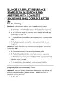 ILLINOIS CASUALTY INSURANCE STATE EXAM QUESTIONS AND ANSWERS WITH COMPLETE SOLUTIONS 100&percnt; CORRECT RATED A&plus;