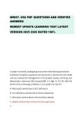 NR667- CEA FNP QUESTIONS AND VERIFIED &NewLine;ANSWERS &NewLine;NEWEST UPDATE LEARNING TEST LATEST &NewLine;VERSION 2025 2026 RATED 100&percnt; 