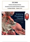 Test Bank for Anatomy&comma; Physiology&comma; & Disease&colon; Foundations for the Health &NewLine;Professions&comma; 3rd Edition by Deborah Roiger