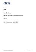 OCR AS Level Business May June 2025 Paper 2 Mark Scheme