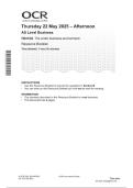 OCR AS Level Business May June 2025 Paper 2 Resource Booklet
