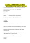 ARTHREX SPORTS IOT QUESTIONS WITH CORRECT ANSWERS 2026-2027&period;