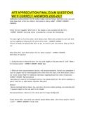 ART APPRECIATION FINAL EXAM QUESTIONS WITH CORRECT ANSWERS 2026-2027&NewLine;