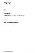 OCR A Level Chemistry A June 2025 H432-02 Paper 2 Synthesis and Analytical Techniques Mark Scheme