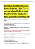 Colorado Master Electrician &NewLine;Exam Questions And Correct &NewLine;Answers &lpar;Verified Answers&rpar; &NewLine;Plus Rationales 2025&sol;2026 &NewLine;Q&A &vert; Instant Download Pdf 