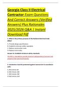 Georgia Class II Electrical &NewLine;Contractor Exam Questions &NewLine;And Correct Answers &lpar;Verified &NewLine;Answers&rpar; Plus Rationales &NewLine;2025&sol;2026 Q&A &vert; Instant &NewLine;Download Pdf 