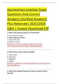 Journeyman Lineman Exam &NewLine;Questions And Correct &NewLine;Answers &lpar;Verified Answers&rpar; &NewLine;Plus Rationales 2025&sol;2026 &NewLine;Q&A &vert; Instant Download Pdf 