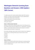 Washington Denturist Licensing Exam&NewLine;Questions and Answers &vert; 2026 Update &vert;&NewLine;100&percnt; Correct&period;