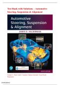 Test Bank &ndash; Automotive Steering&comma; Suspension & Alignment &lpar;8th Edition&rpar;James D&period; Halderman &vert; A&plus; Rated Study Resource &vert; Full Chapter Coverage