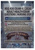 NSG 430 Exam 4 &vert; &lpar;2026&rpar; Adult Health Nursing II Questions & Answers &vert; GCU &ndash; Complete A&plus; Study Guide &lpar;PDF&rpar;