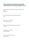 NR507 ADVANCED PATHOPHYSIOLOGY MIDTERM EXAM QUESTIONS AND VERIFIED ANSWERS LATEST
