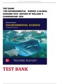 Test Bank Environmental Science A Global Concern 16th Edition Cunningham Exam Questions Answers Study Resource