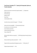Food Service Sanitation TTP &ndash; Training Test Preparation Guide and Practice Questions