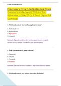 Emergency Drug Administration Exam &NewLine;Questions And Answers With Verified &NewLine;Rationales &vert; 2026&sol;27 Qs & Ans &vert; Digital Pdf &NewLine;Download 