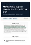 NBDHE Dental Hygiene National Board Actual Exam 2026 940&plus; &lpar;2026&rpar; Verified Exam Q&A with Rationales   A&plus; Pack