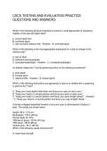 CSCS TESTING AND EVALUATION PRACTICE QUESTIONS AND ANSWERS