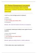 ICU Patient Management Assessment &NewLine;Questions And Answers With Verified &NewLine;Rationales &vert; 2026&sol;27 Qs & Ans &vert; Digital Pdf &NewLine;Download