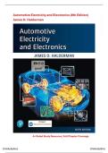 Test Bank &ndash; Automotive Electricity and Electronics &lpar;6th Edition&rpar;&NewLine;James D&period; Halderman &vert; A&plus; Rated Study Resource &vert; Full Chapter Coverage &vert; Latest Edition