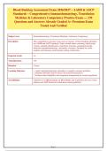 Blood Banking Assessment Exam 2026-2027 &vert; AABB ASCP Standards &vert; Comprehensive Immunohematology & Transfusion Medicine &vert; 139 Q&A with Answers &vert; Graded A&plus;