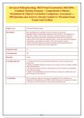 Advanced Pathophysiology HESI Final Exam 2025&sol;2026 &vert; Graduate Nursing &vert; 100 Q&A with Detailed Rationales &vert; Graded A&plus;