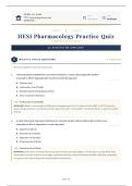 HESI Pharmacology Practice Quiz 2026&sol;2027 Complete 120&plus; Question Test Bank with Verified Answers and Clinical Rationales Grade A&NewLine;&NewLine;