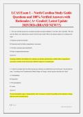 LCAS Exam 1 &ndash; North Carolina Study Guide Questions and Verified Answers with Rationales &vert; A&plus; Graded &vert; Latest Update 2025&sol;2026