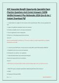 NYC Associate Benefit Opportunity Specialist Exam Practice Questions and Correct Answers &lpar;100&percnt; Verified Answers&rpar; Plus Rationales 2026 Q&A &vert; Instant Download PDF