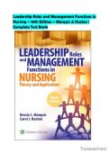 Leadership Roles and Management Functions in Nursing &ndash; 10th Edition &ndash; Marquis & Huston &vert; Complete Test Bank &lpar;All Chapters&rpar; &vert; Nursing Leadership Practice Questions & Answer Guide