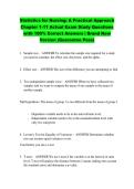 Statistics for Nursing&colon; A Practical Approach &NewLine;Chapter 1-11 Actual Exam Study Questions &NewLine;with 100&percnt; Correct Answers &vert; Brand New &NewLine;Version &lpar;Guarantee Pass&rpar; 